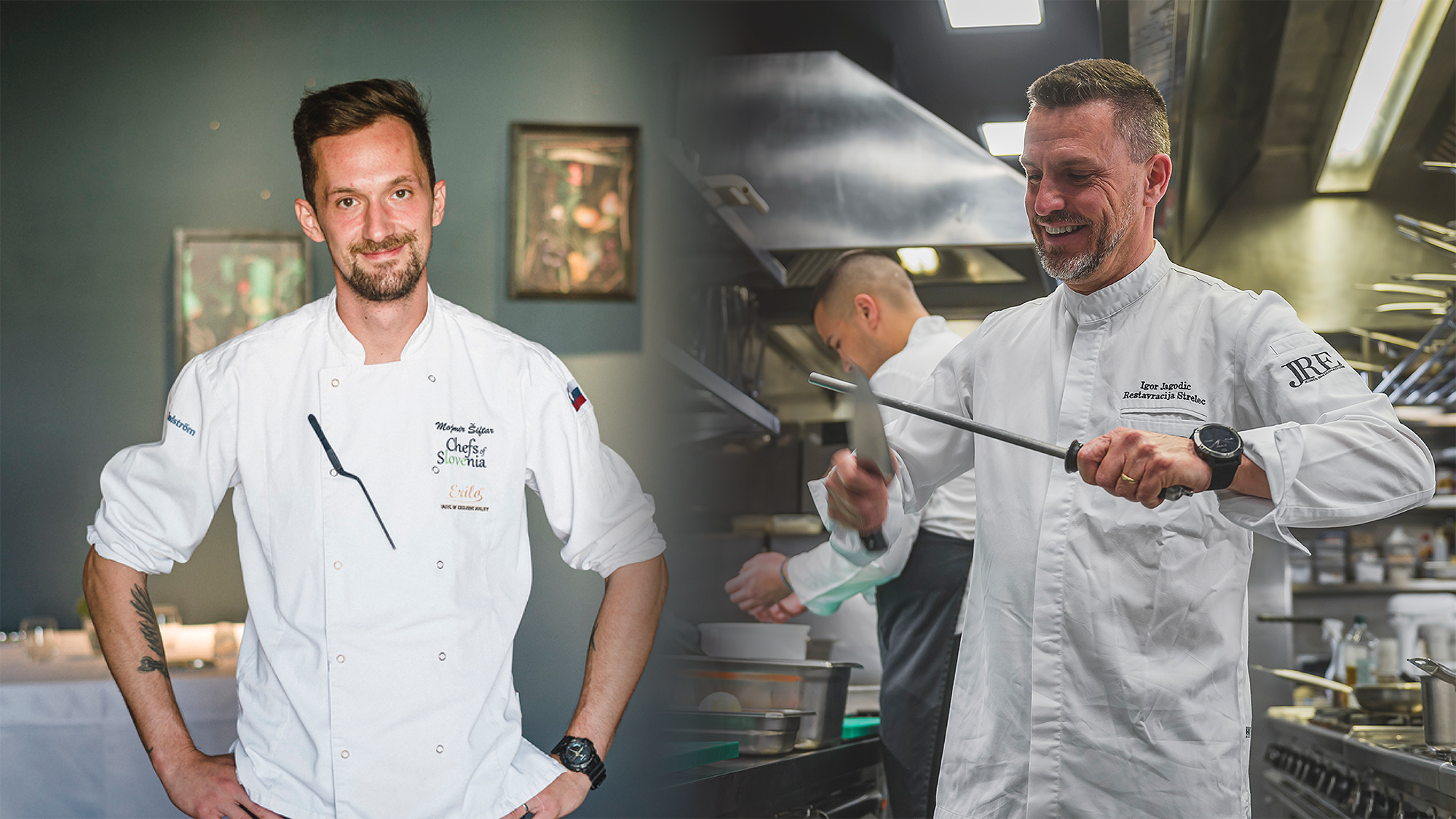 Chefs Mojmir Šiftar and Igor Jagodic creating a luxury car and dining experience Slovenia with fine cuisine and passion
